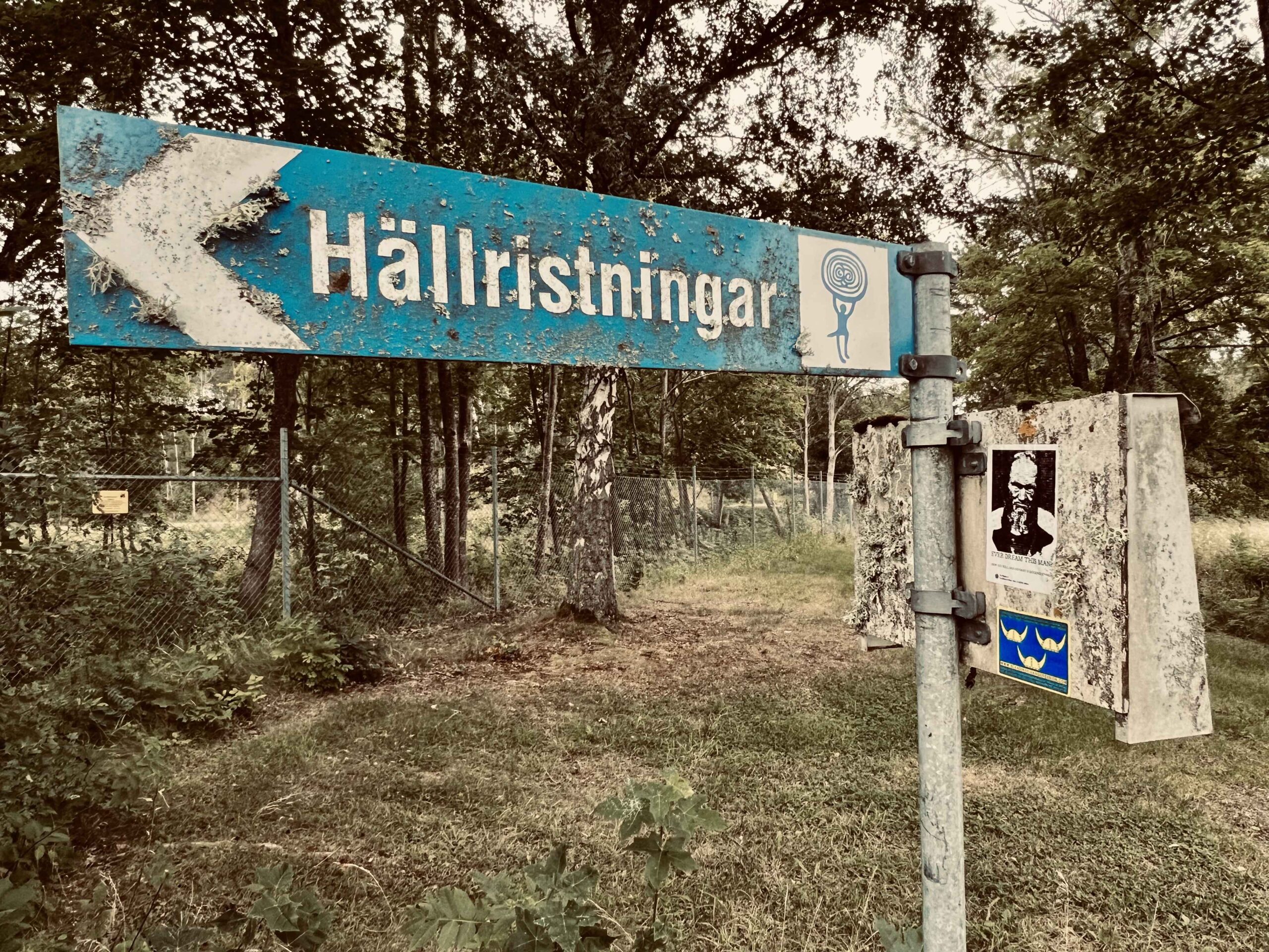 Hällristningar sign in Norrköping, Sweden